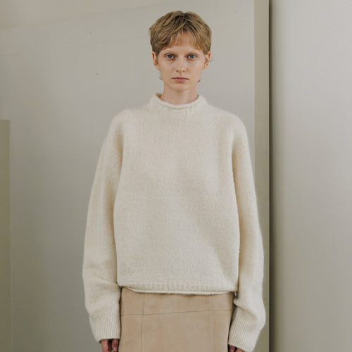 Dame hyggelig sweater med høj krave og ærmeløs snit Stilla