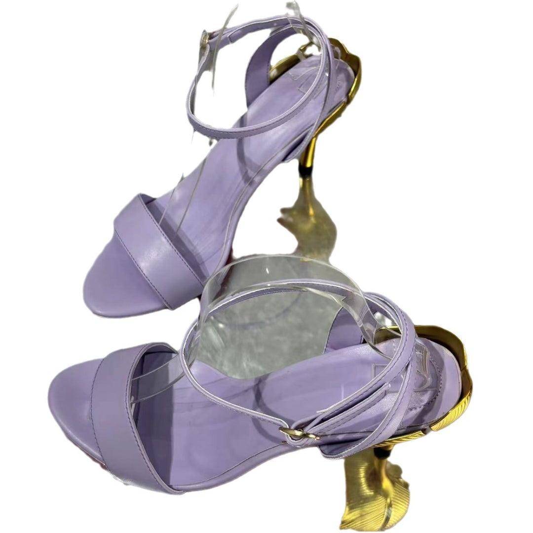 Femme Elegante Transparent Stilettohæle med Dekoreret Riemchen Stilla