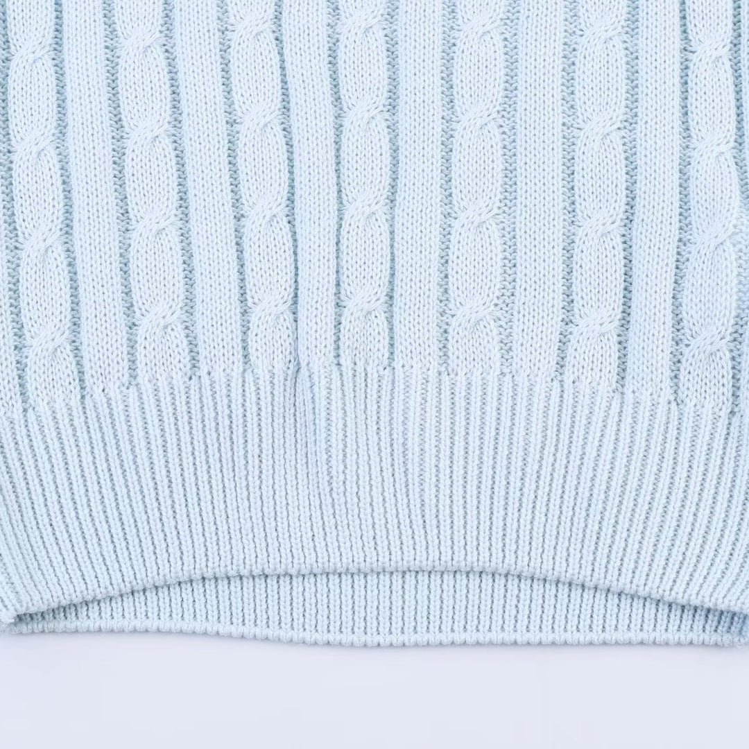 Dame strikbluse med afslappet snit og innovativ lagdeling Skovae