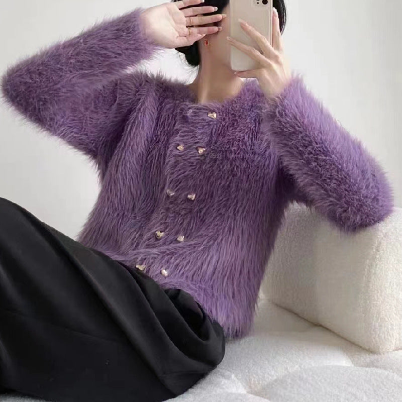 Kvinders hyggelige cardigan med dekorative knapper Stilla