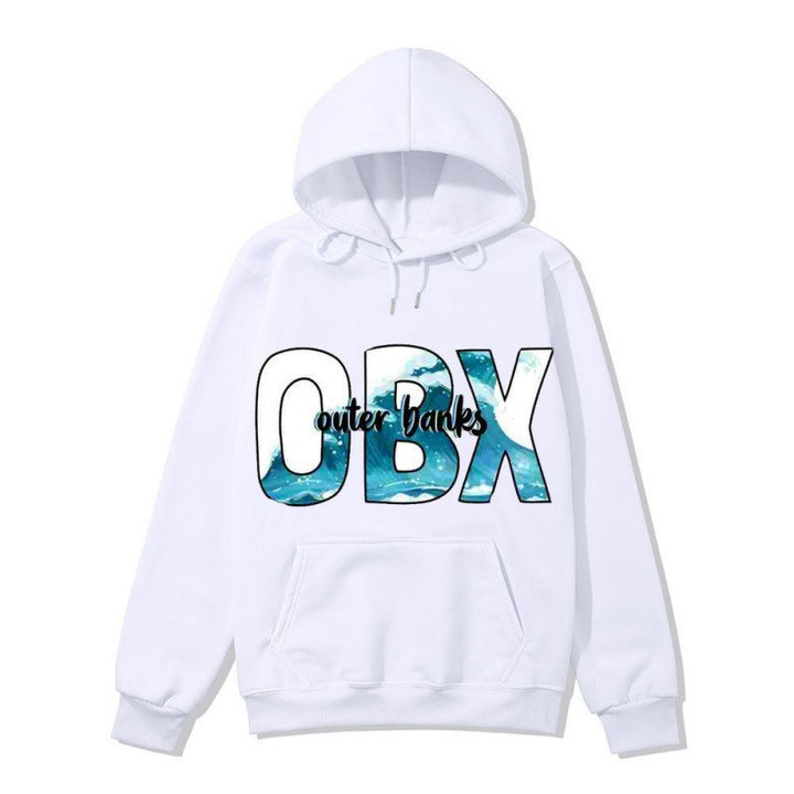 Dame hoodie med maritim grafisk design Skovae