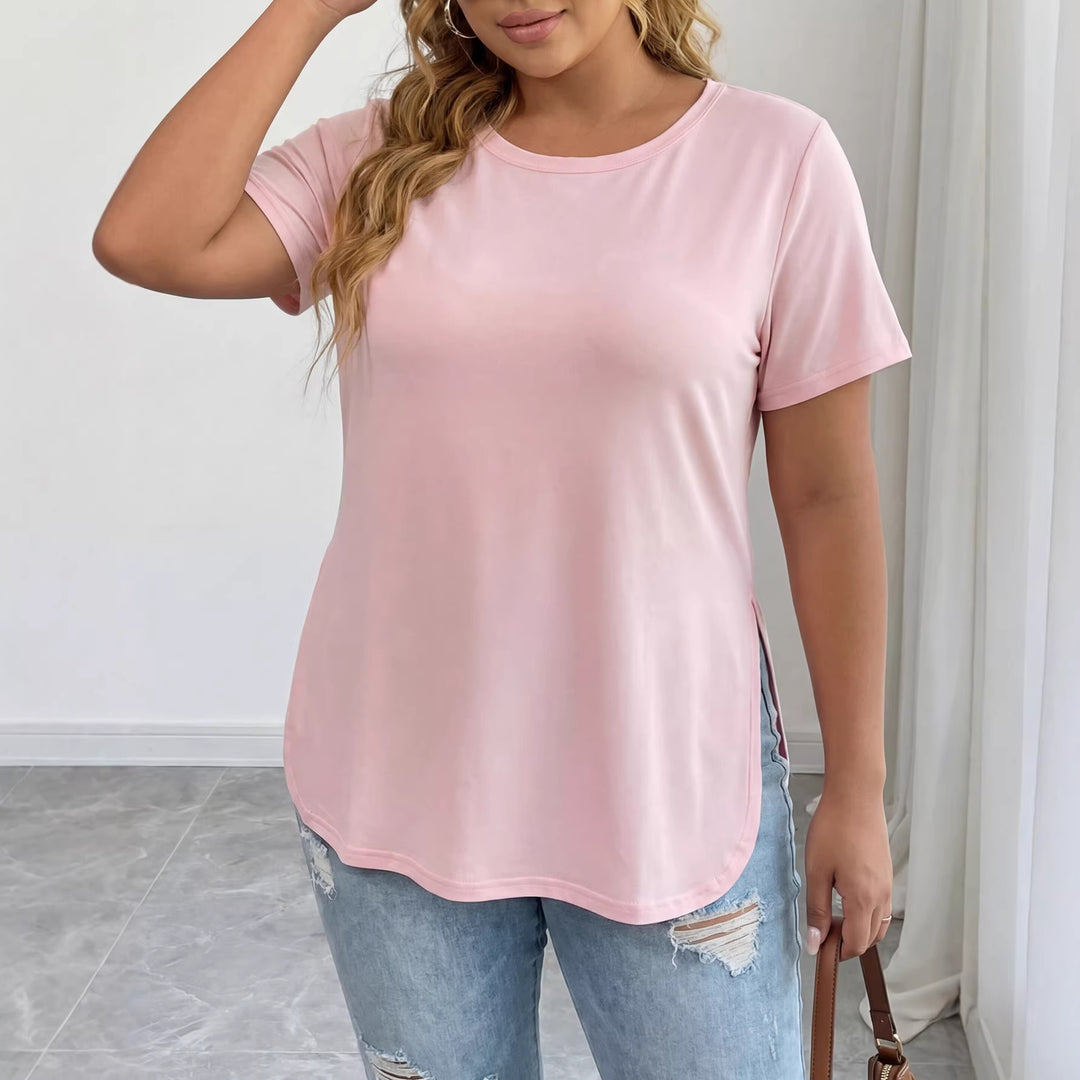 Dame afslappet T-shirt med sidelitz Skovae