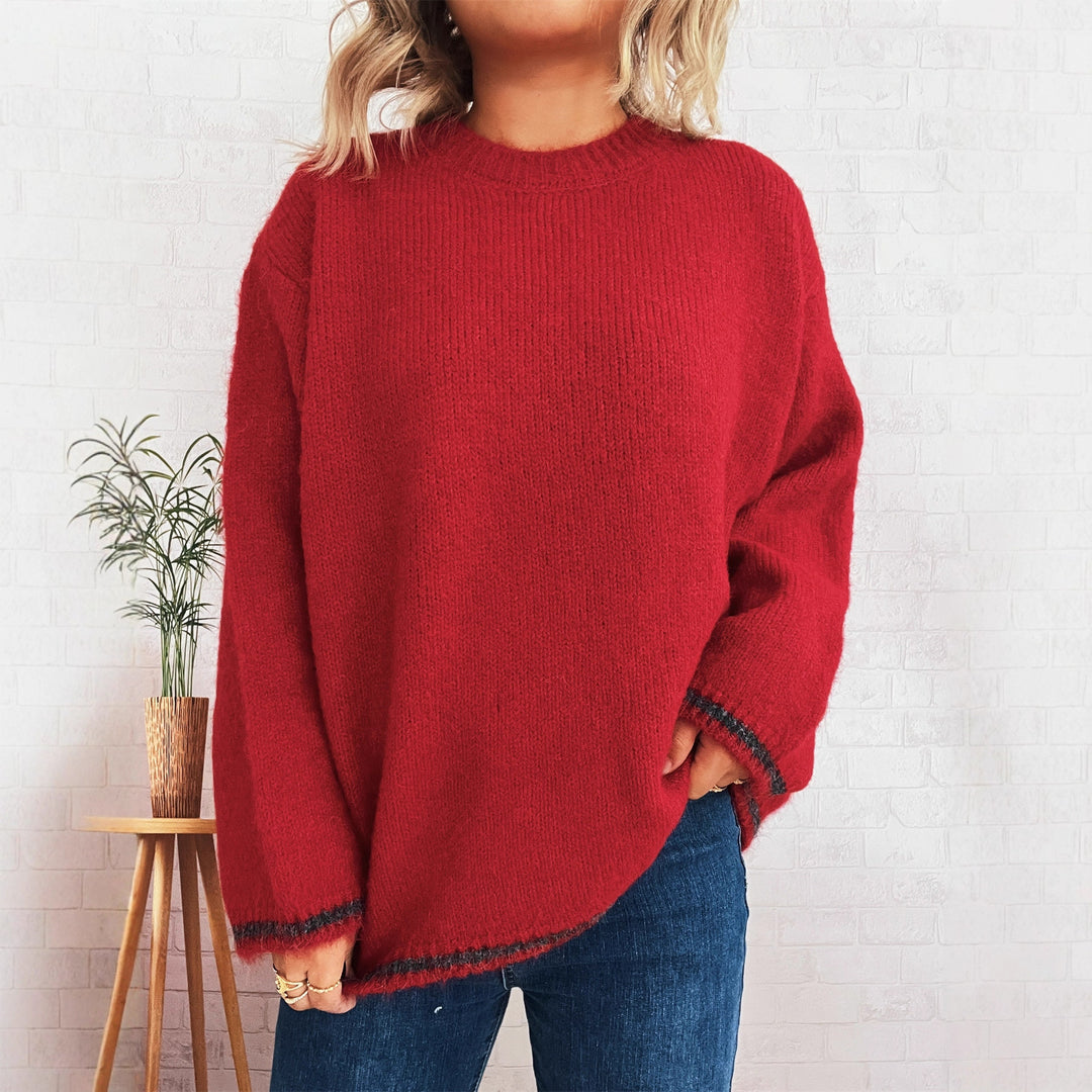 Dames Cozy Knit Sweater med Blødt Materiale og Afslappet Pasform Stilla