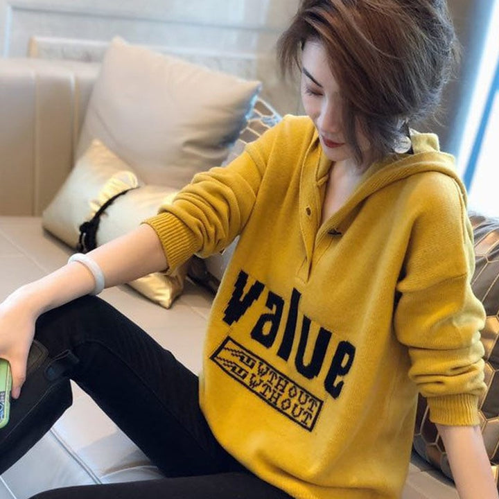 Femme Cozy Hoodie Sweatshirt med unikt knapdetalje Stilla