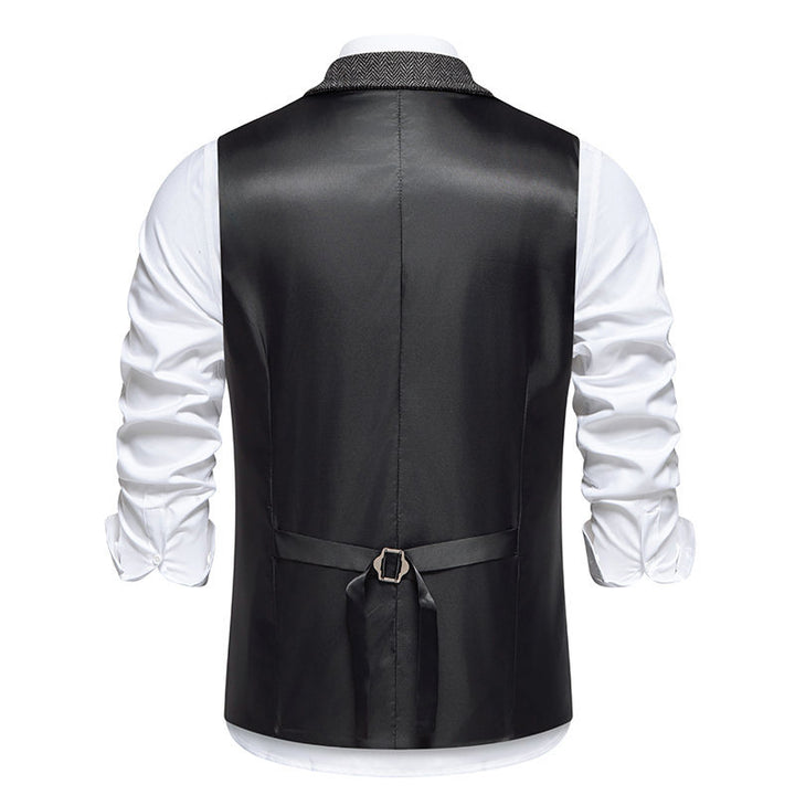 Herrer Elegant Fiskeben Struktureret Vest Stilla