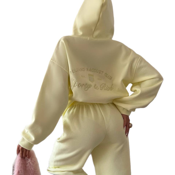 Dame sporty hoodie med broderet logo Stilla