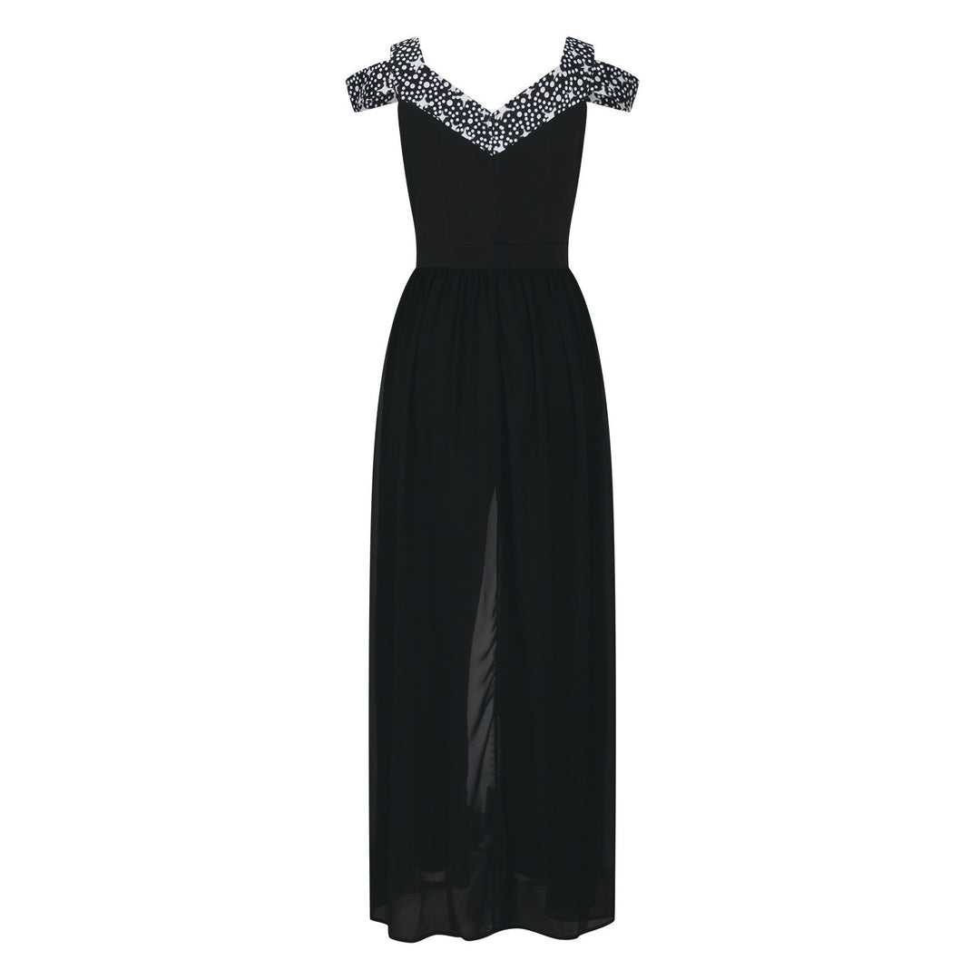 Dame Elegant Maxikjole med off-shoulder design og raffinerede spidsdetaljer Stilla
