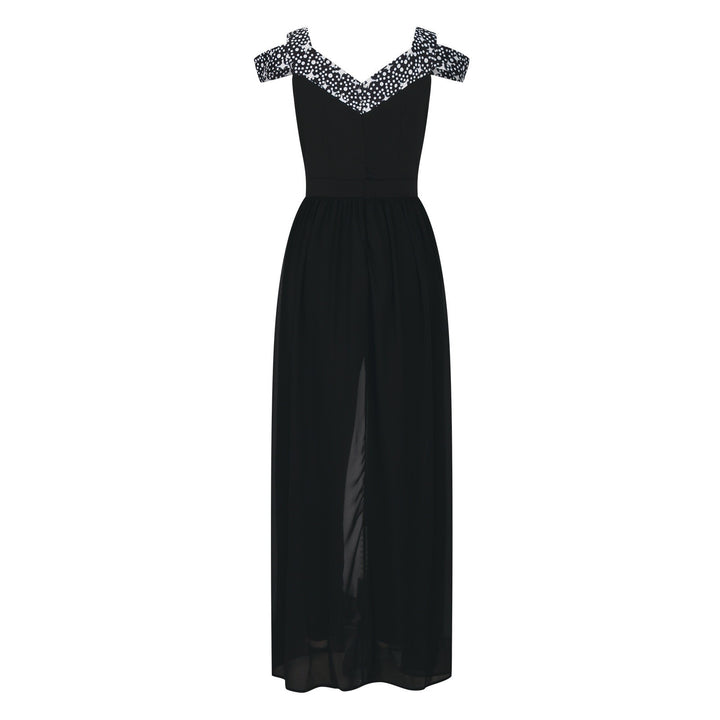 Dame Elegant Maxikjole med off-shoulder design og raffinerede spidsdetaljer Stilla