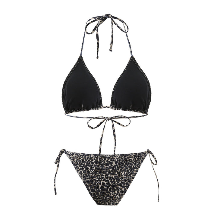 Dame Triangel-Bikini med legesygt leopardprint og justerbare bånd Stilla