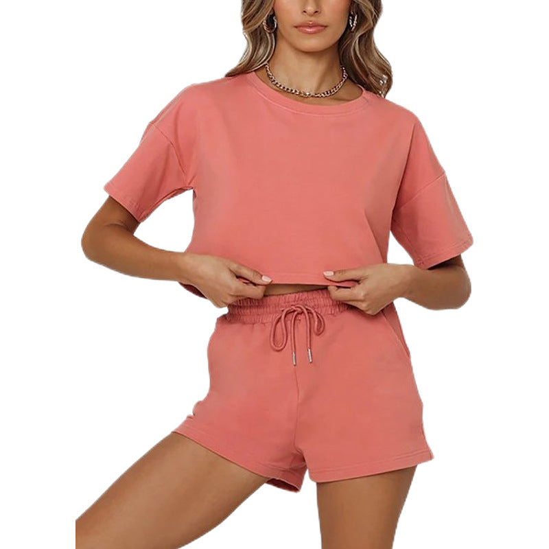 Damer afslappet crop-top og shorts sæt Stilla