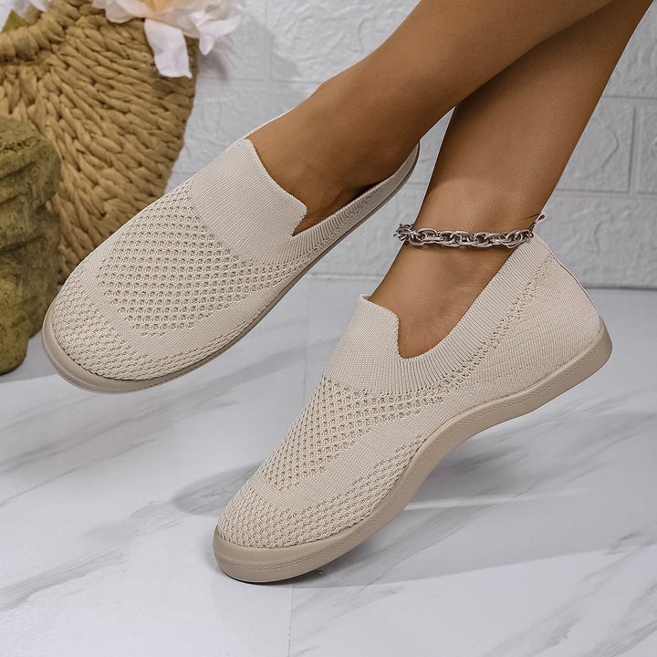 Dame Åndbare Slip-On Sneakers lavet af strækbart materiale Stilla