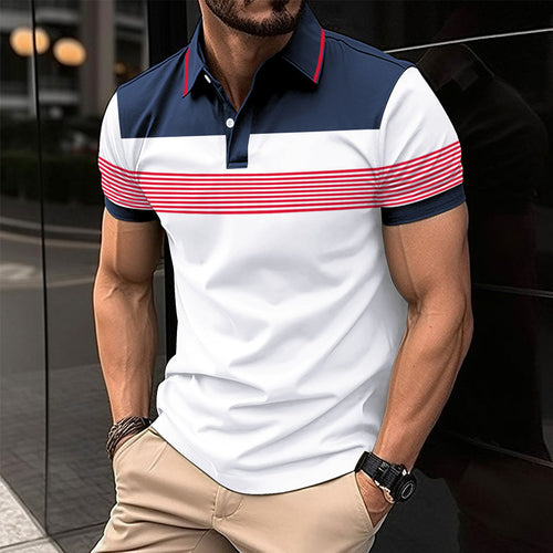 Herren moderigtigt Poloshirt med moderne linje design og krave Stilla