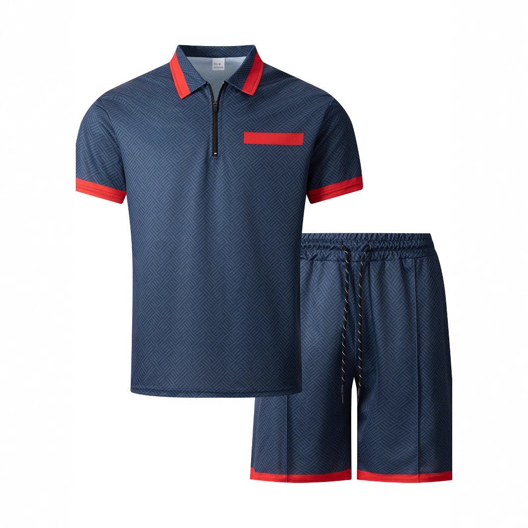 Herre fritidsoutfit med sporty lynlås og kontrasterende accenter Stilla