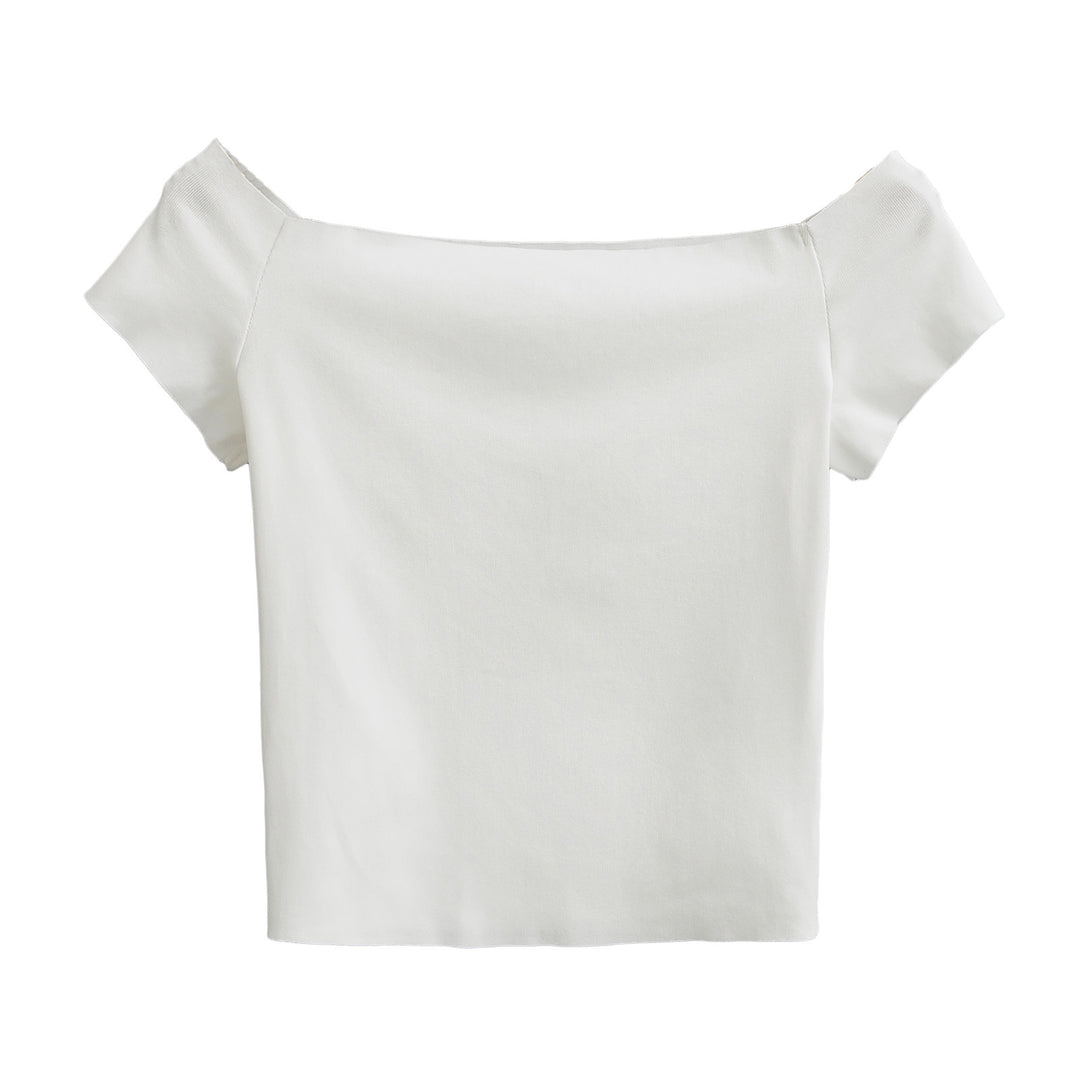 Dame top med smart off-shoulder-design og delikate puffærmer Stilla
