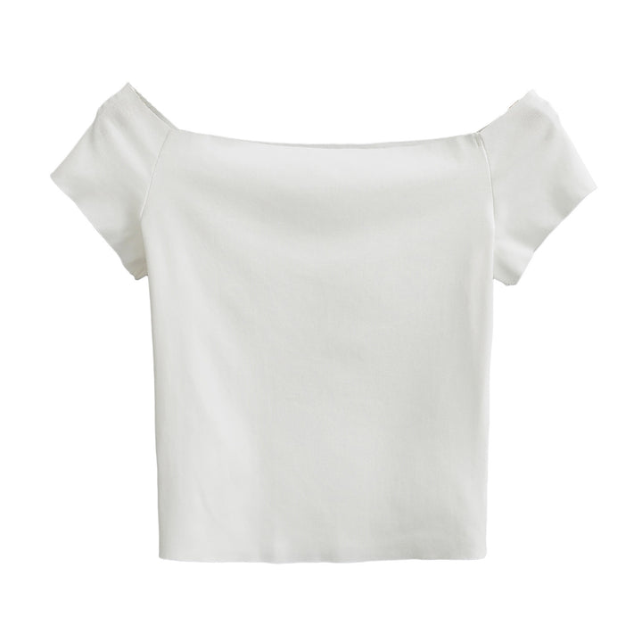 Dame top med smart off-shoulder-design og delikate puffærmer Stilla