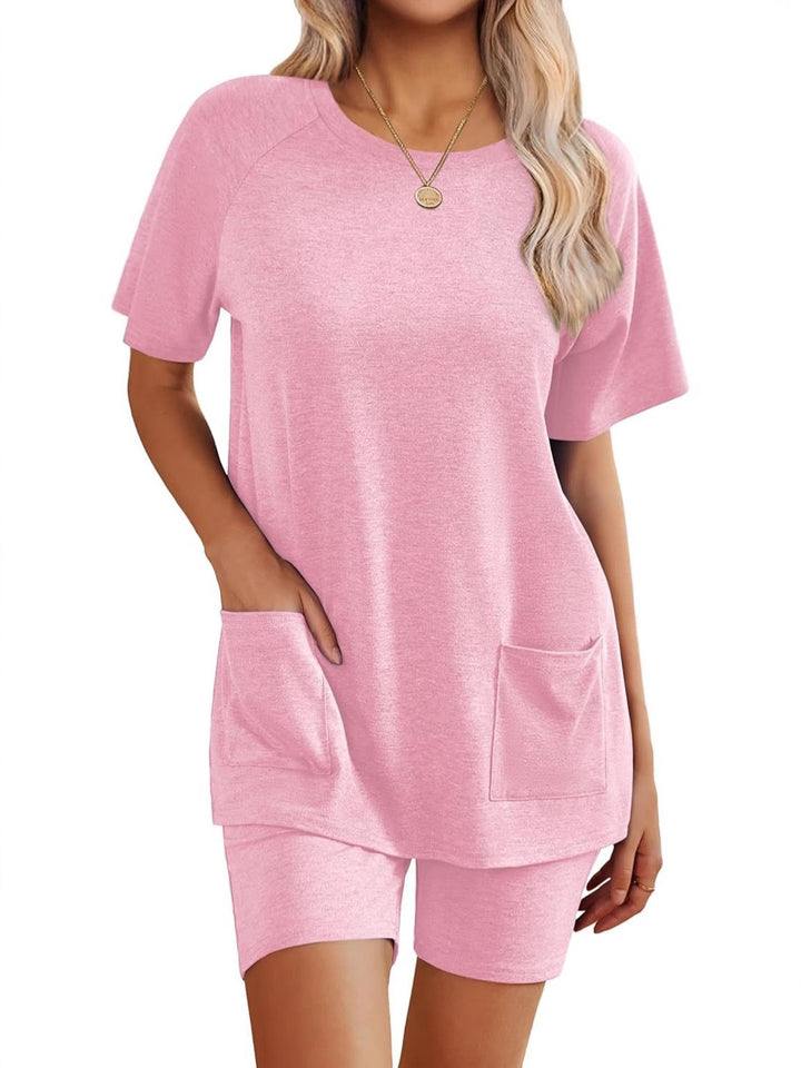 Dame loungewear-sæt med behagelig løs pasform og praktiske lommer Skovae
