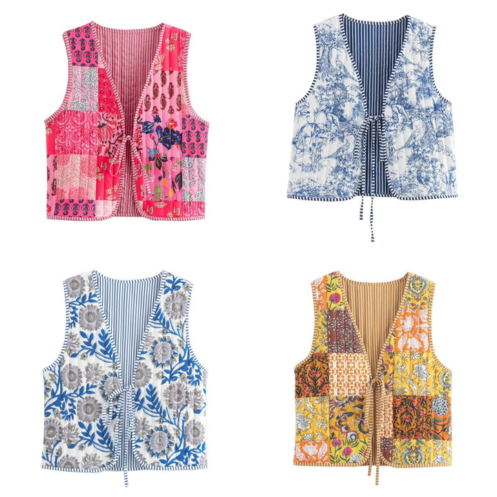 Femme Stepp-Blomster-Patchwork-Vest Stilla