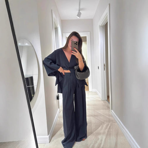Dame afslappet jumpsuit med bredt ben og elegant snit Stilla