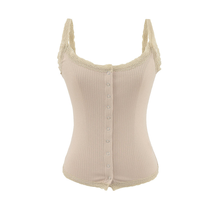 Dame spids-langærmet-crop-top med knaplukning og elastisk struktur Stilla