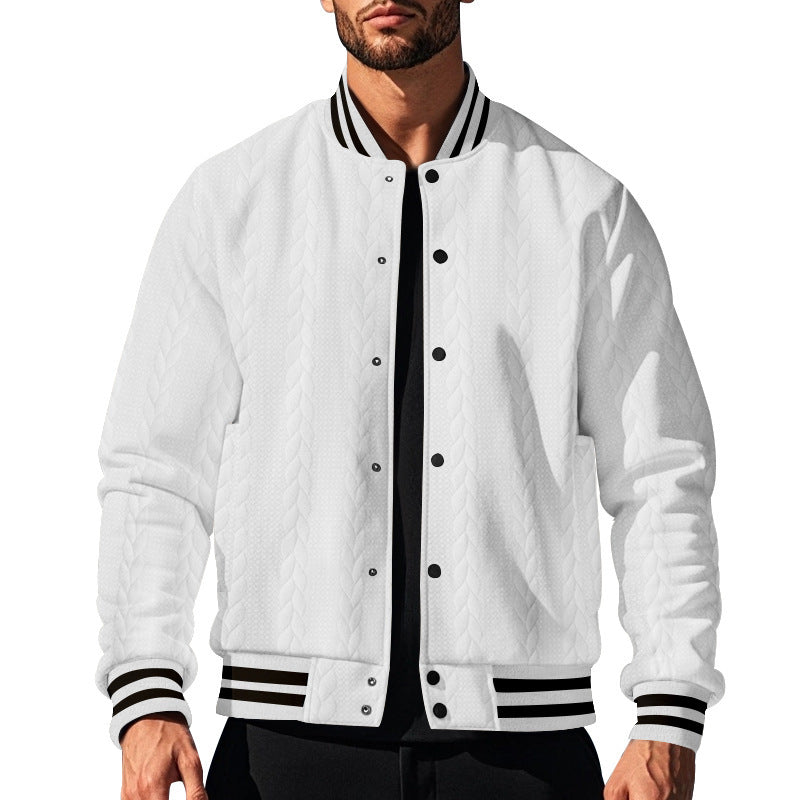 Herre moderne strik-bomberjakke med quiltet design og sidelommer Stilla