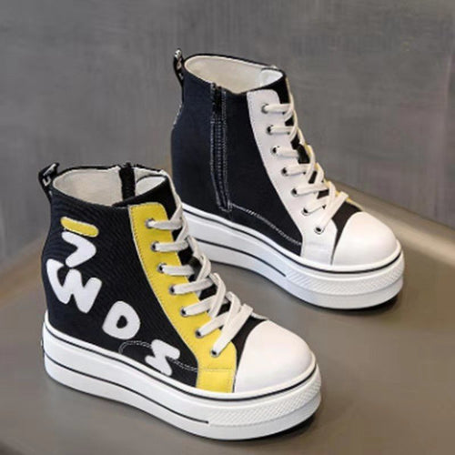 Dame Sporty High-Top Sneakers med mode plateau og kreative detaljer Stilla