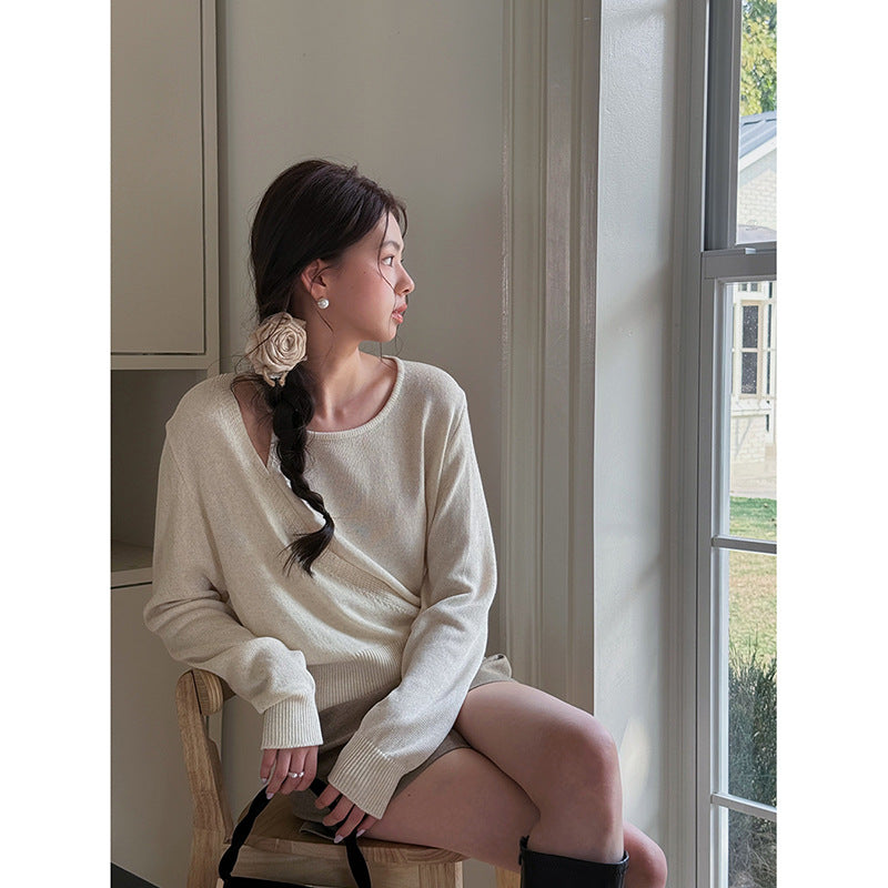 Dame afslappet vapped sweater med stilfulde knapper og moderne snit Stilla