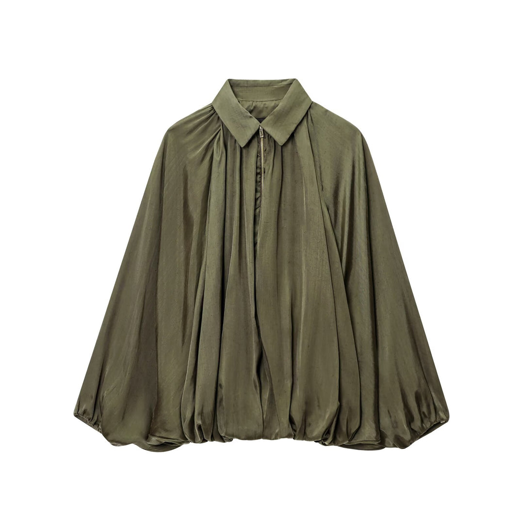 Dame elegant oversized skjorte med rynker Stilla