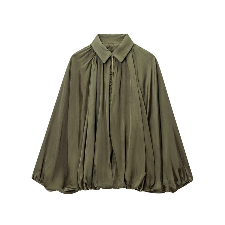 Dame elegant oversized skjorte med rynker Stilla
