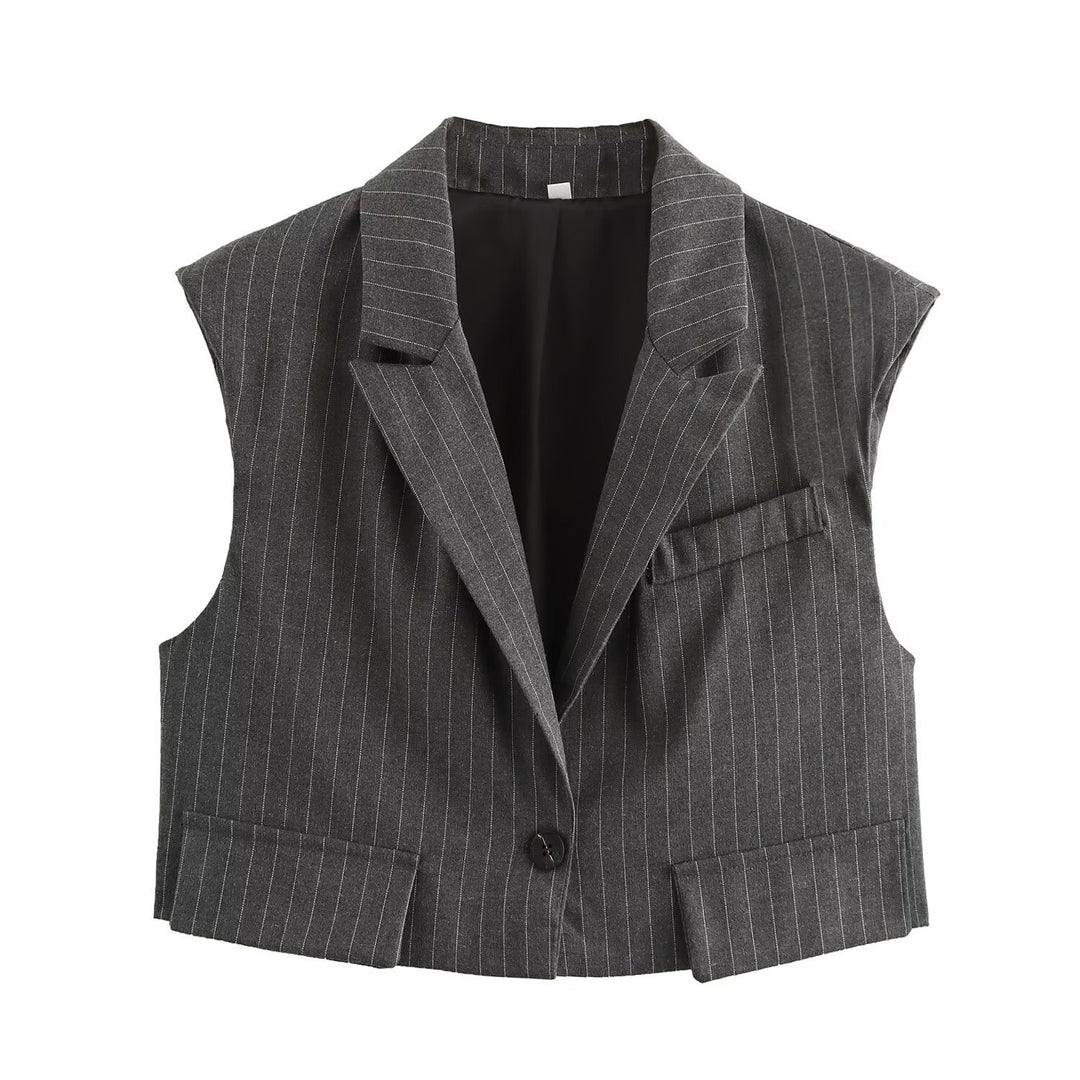 Femme skræddersyet nålestreg blazer vest Stilla