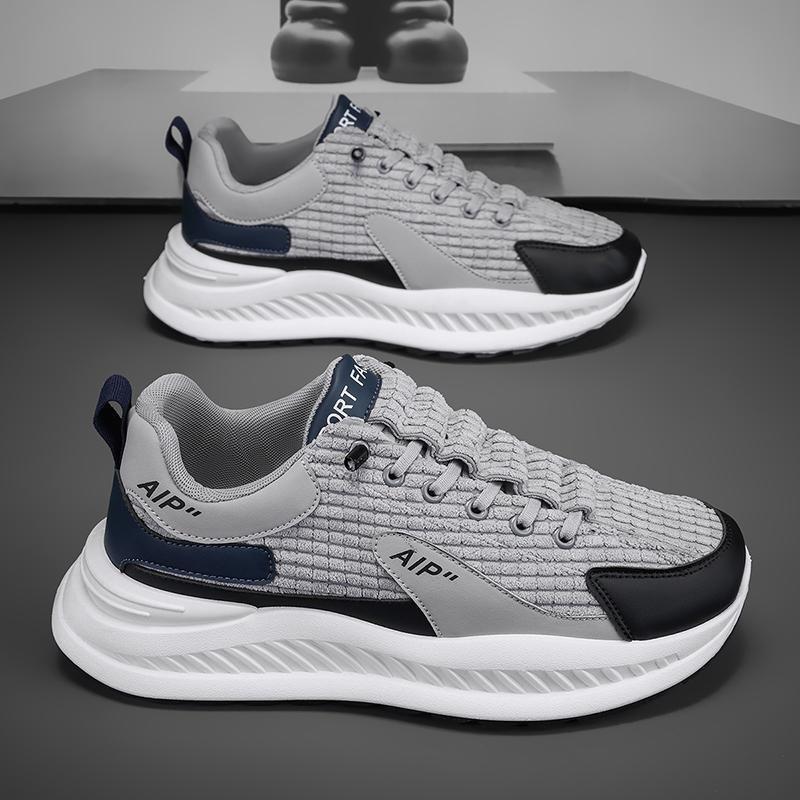 Herrer Sporty Sneakers med åndbar mesh-overflade og stødabsorberende design Stilla