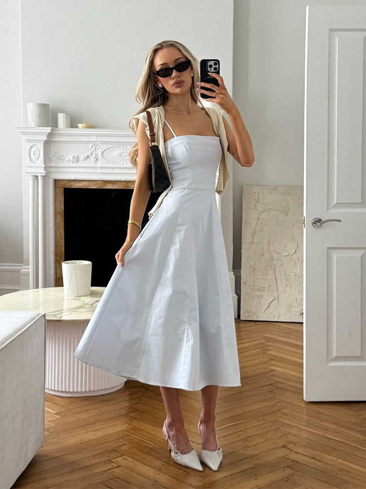 Dame Midi-kjole med elegant A-linie snit Stilla