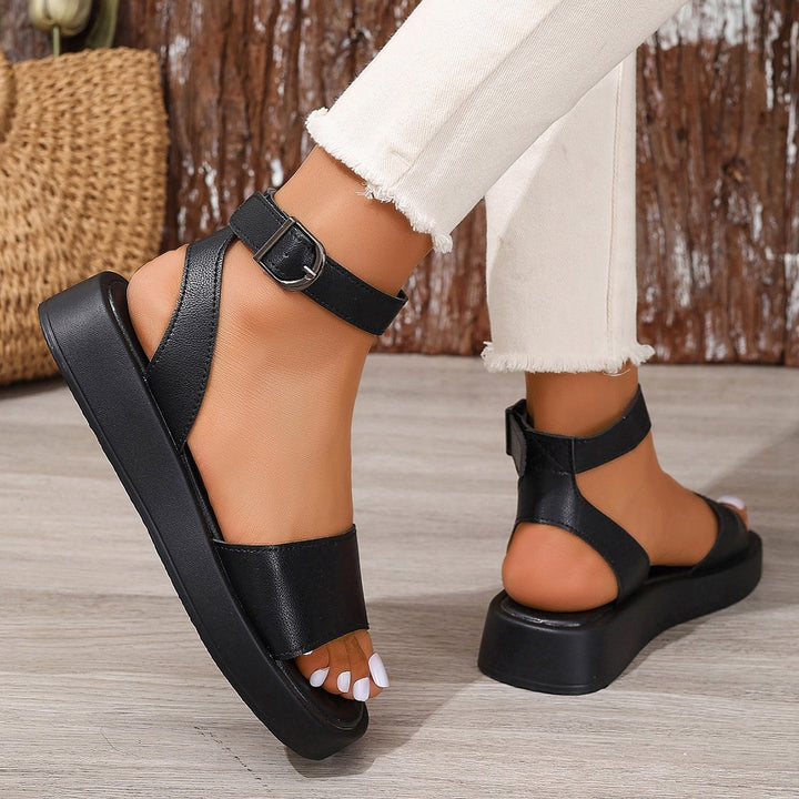 Dame platform sandaler med justerbar rem og skridsikker sål Stilla