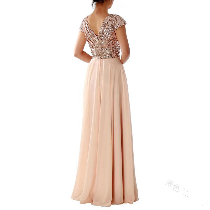 Stilla | Glitrende Pailletter Elegant Chiffon Aftenkjole