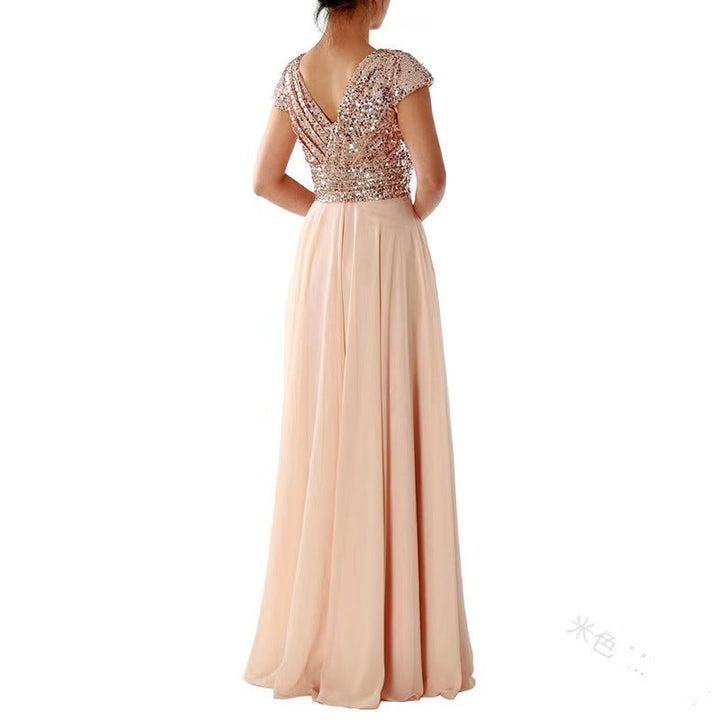Stilla | Glitrende Pailletter Elegant Chiffon Aftenkjole