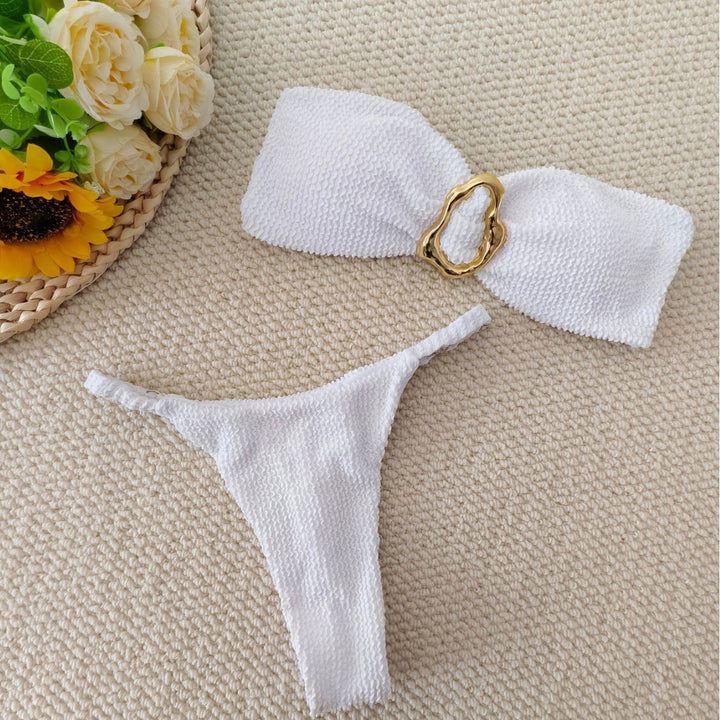 Dame Bandeau-Bikini med elegant smykkedetalje Skovae