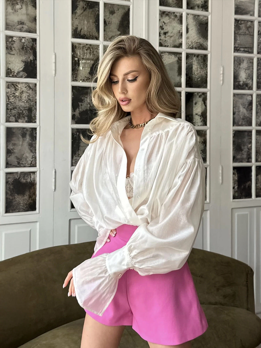 Dame Gennemsigtig Oversized Bluse Stilla