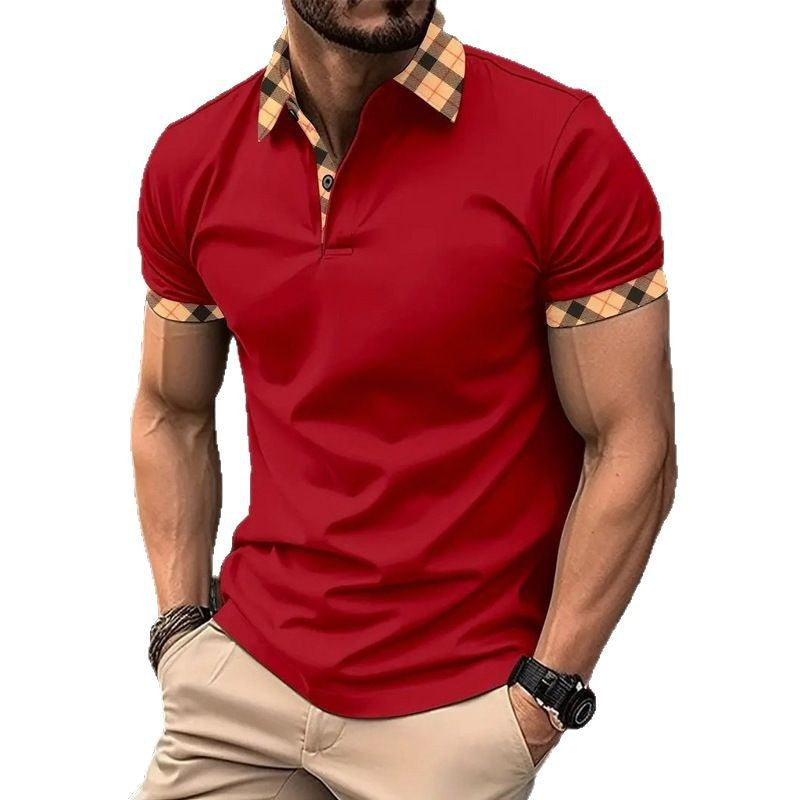 Herrer polo shirt med kontrastfarvet krave og moderne mønster Stilla