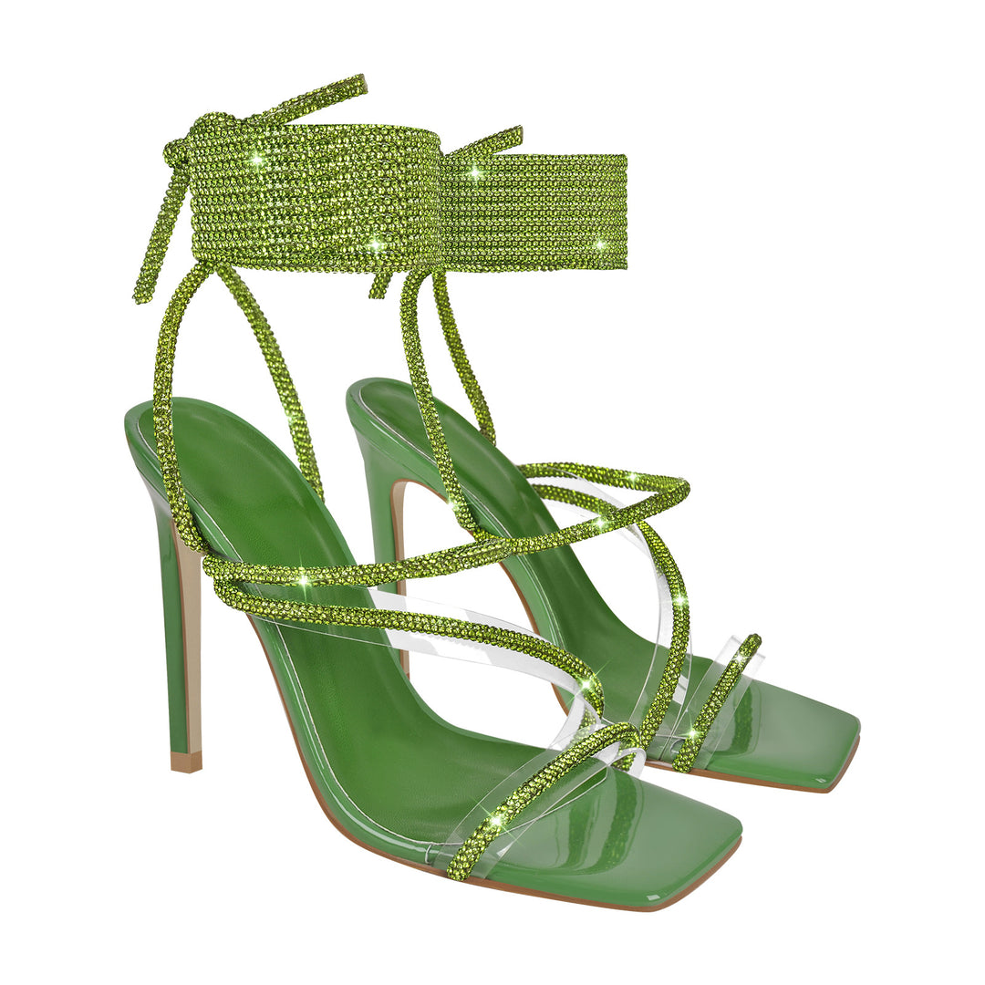 Femme Strappy High-Heel Sandaler med dekorativ ankelindpakning Stilla