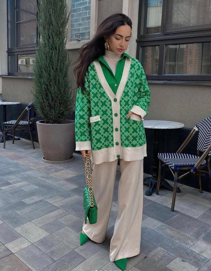 Dame Fritids Strikcardigan Stilla