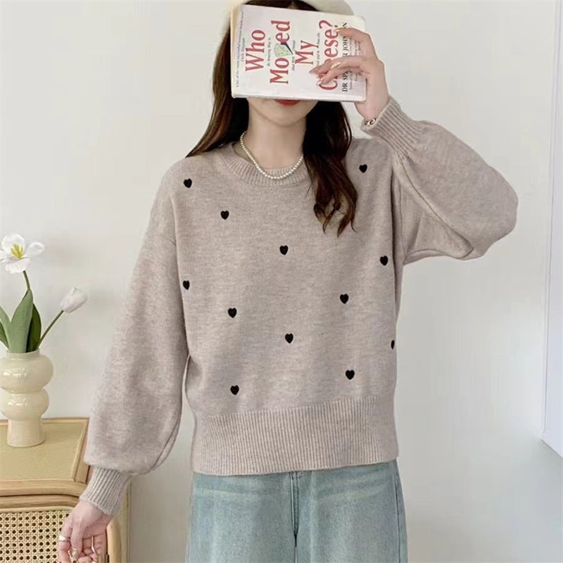 Kvinders sweater med hjerte-motiv og afslappet pasform Stilla