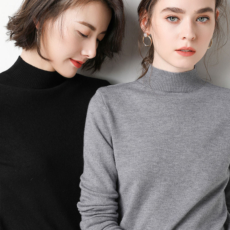 Ladies High Neck Fine Knit Sweater Stilla