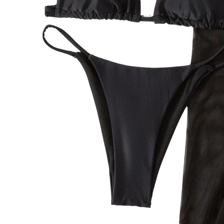 Dame bikini sæt med gennemsigtig indpakningsnederdel Skovae
