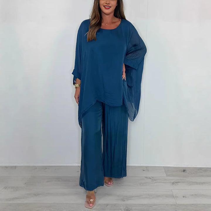 Damer Elegant ensemble lavet af flydende stof med bred pasform Stilla