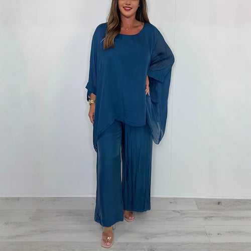 Damer Elegant ensemble lavet af flydende stof med bred pasform Stilla