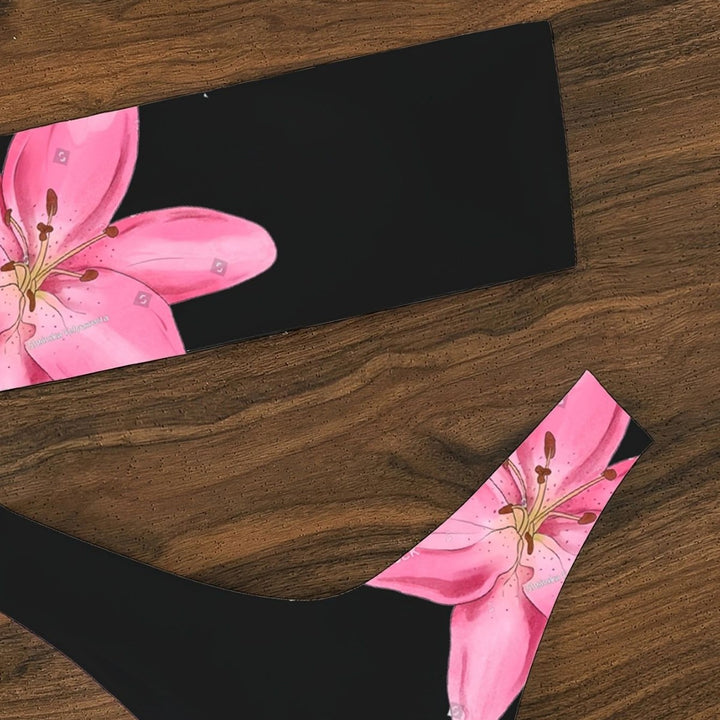 Dame Bikini-sæt med blomstret design og bandeau top Stilla