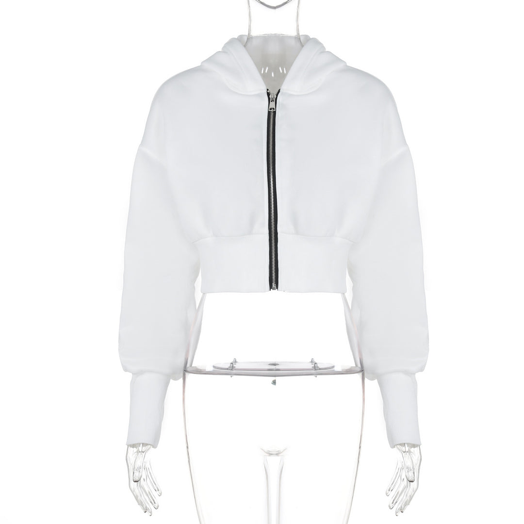 Dame Crop Hoodie med moderne lynlås og afslappet snit Stilla