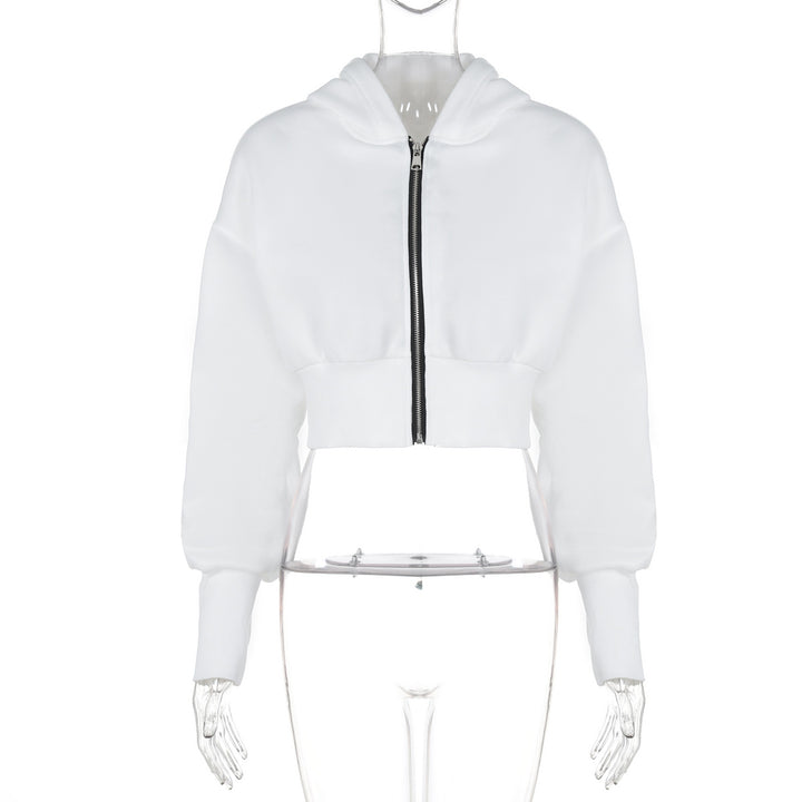 Dame Crop Hoodie med moderne lynlås og afslappet snit Stilla