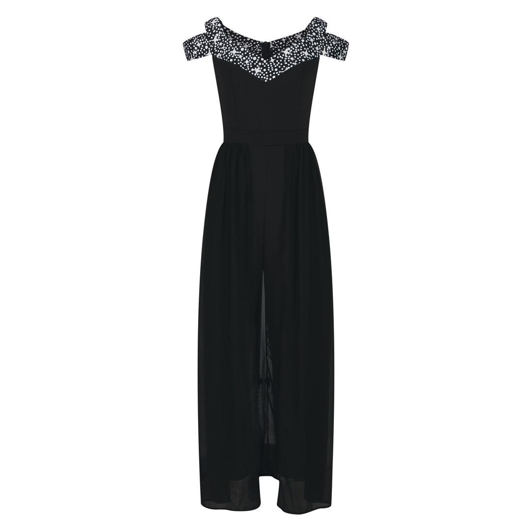 Dame Elegant Maxikjole med off-shoulder design og raffinerede spidsdetaljer Stilla