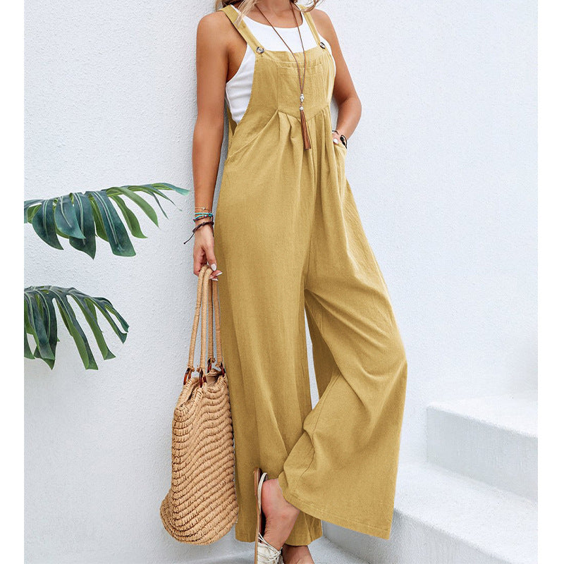 Dame bred overalls med afslappet snit og raffinerede detaljer Stilla
