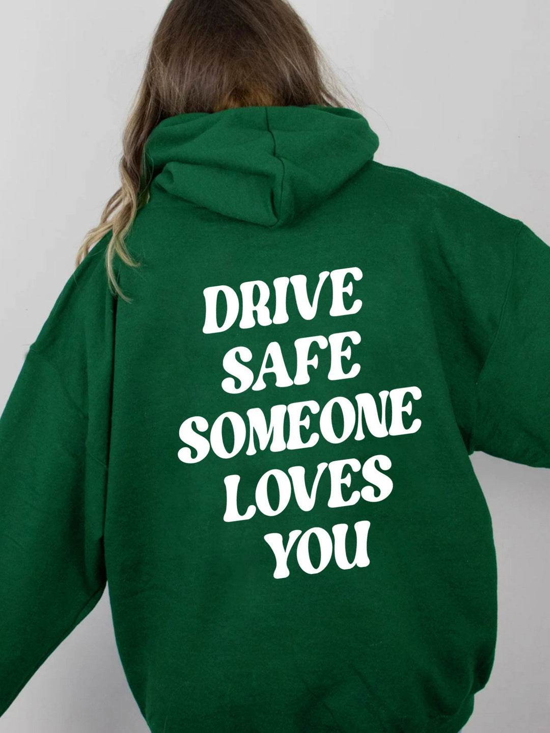 Kvinders hætte sweatshirt med inspirerende tekst og afslappet pasform Skovae